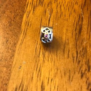 Sterling and gold clip with ruby